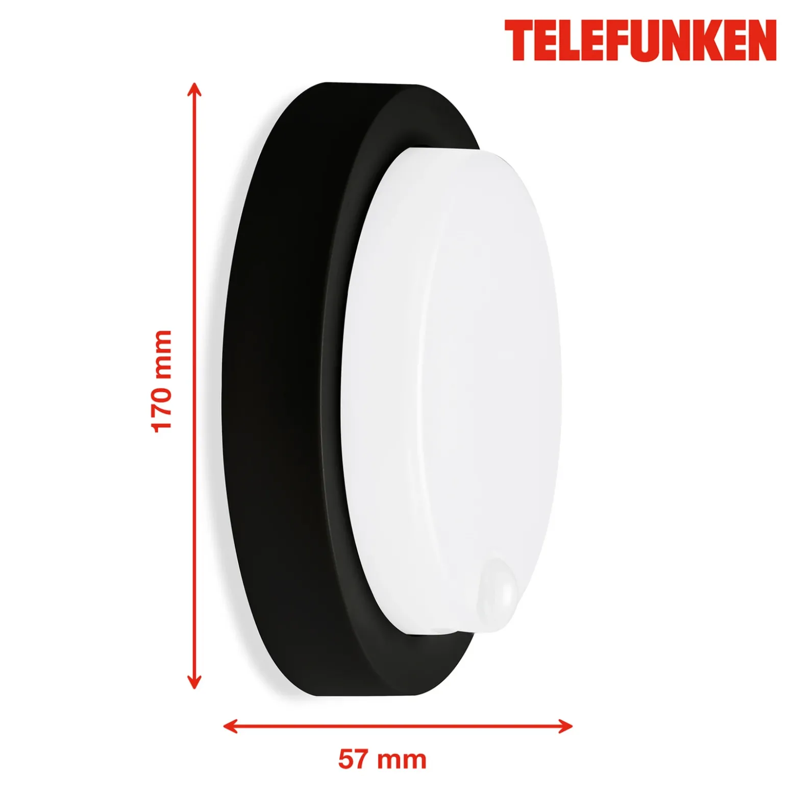 Aplique LED para exterior Dortmund Ø17cm negro