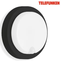 Aplique LED para exterior Dortmund Ø17cm negro