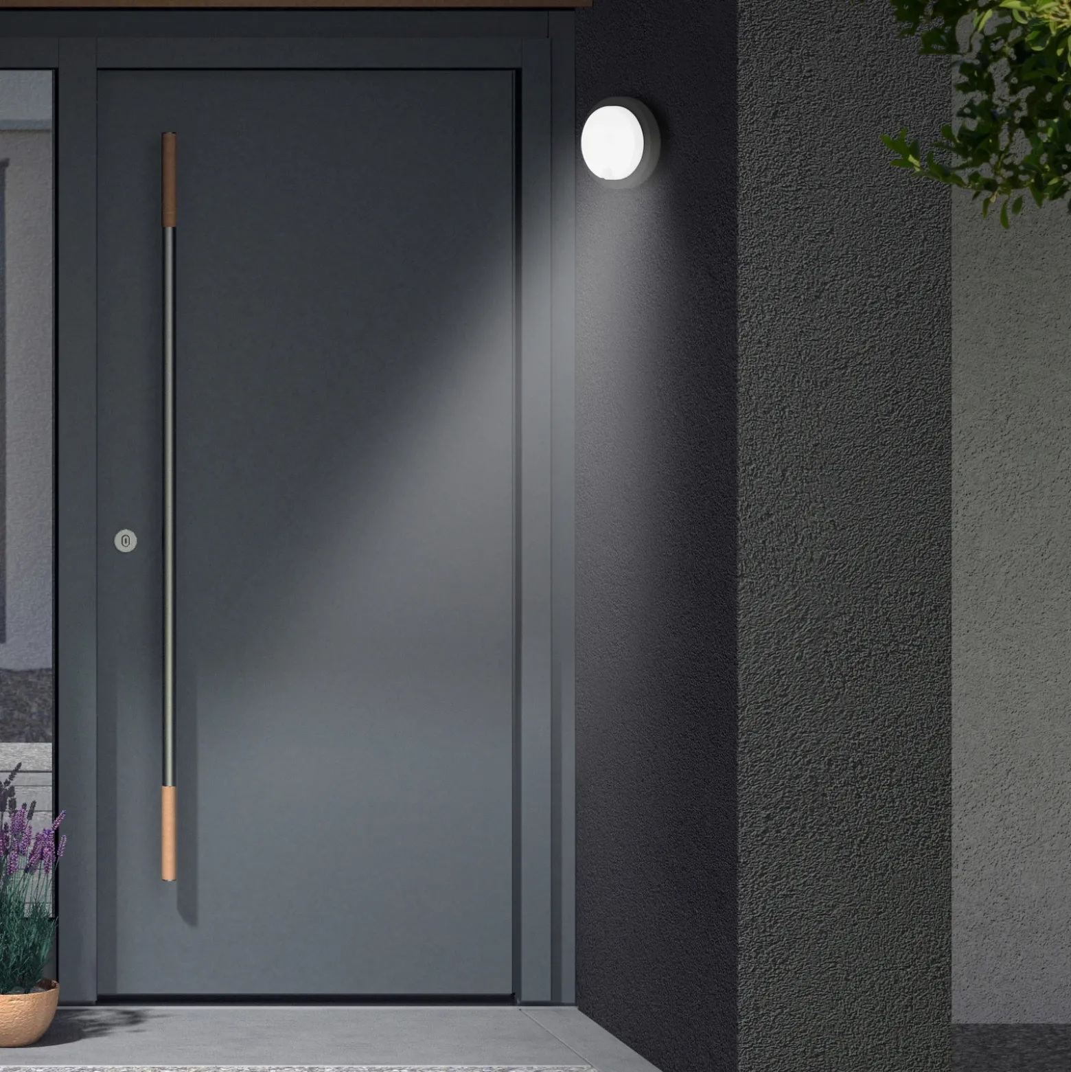 Aplique LED para exterior Dortmund Ø17cm negro