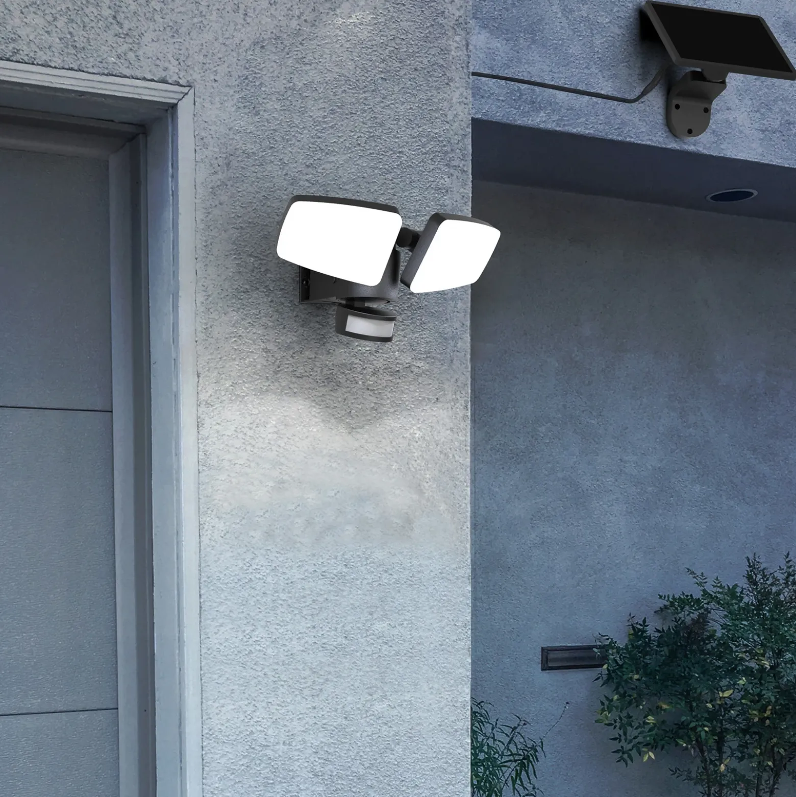 Aplique LED para exterior Duplex, 2 luces, montaje en esquina