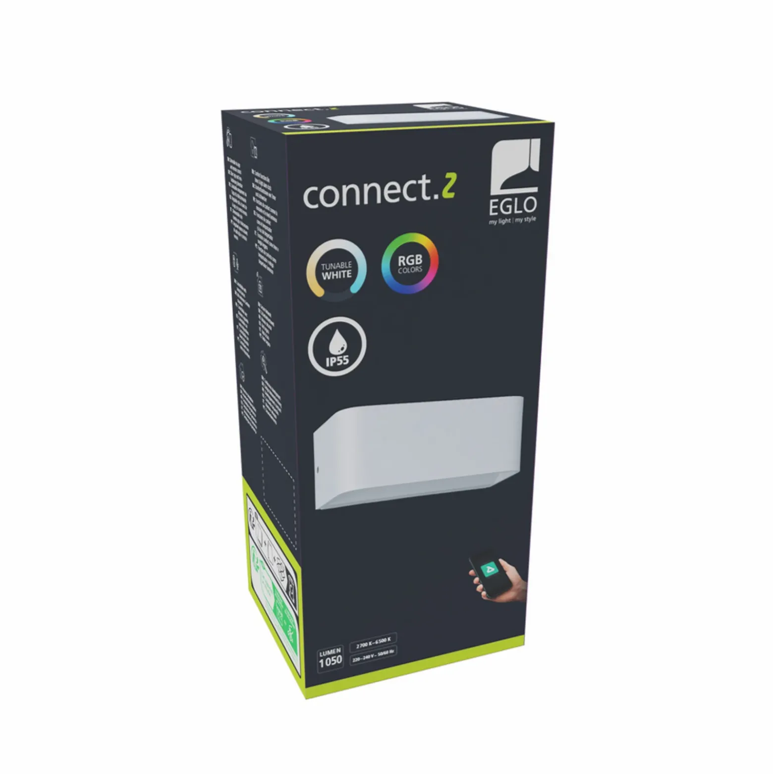 Aplique LED para exterior EGLO connect Smart SANIA-Z, blanca, IP55