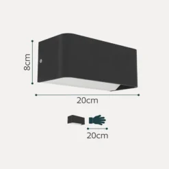 Aplique LED para exterior EGLO connect SANIA-Z, negro, IP55