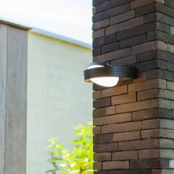 Aplique LED para exterior FELE, gris oscuro, 20 cm, metal, IP54