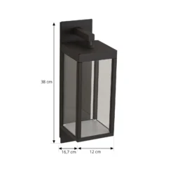 Aplique LED para exterior Ferdinand de Lucande, gris, metal, 38 cm