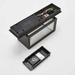 Aplique LED para exterior Ferdinand de Lucande, sensor, gris oscuro