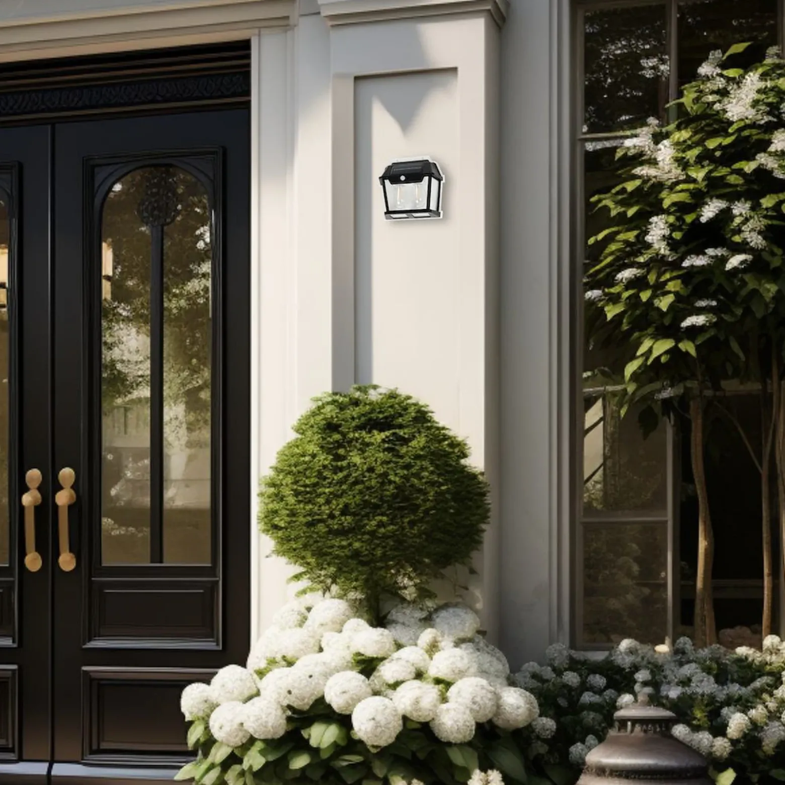 Aplique LED para exterior Filo Double, negro, IP44