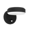 Aplique LED para exterior Fornaci, negra, 16 cm de ancho, con sensor