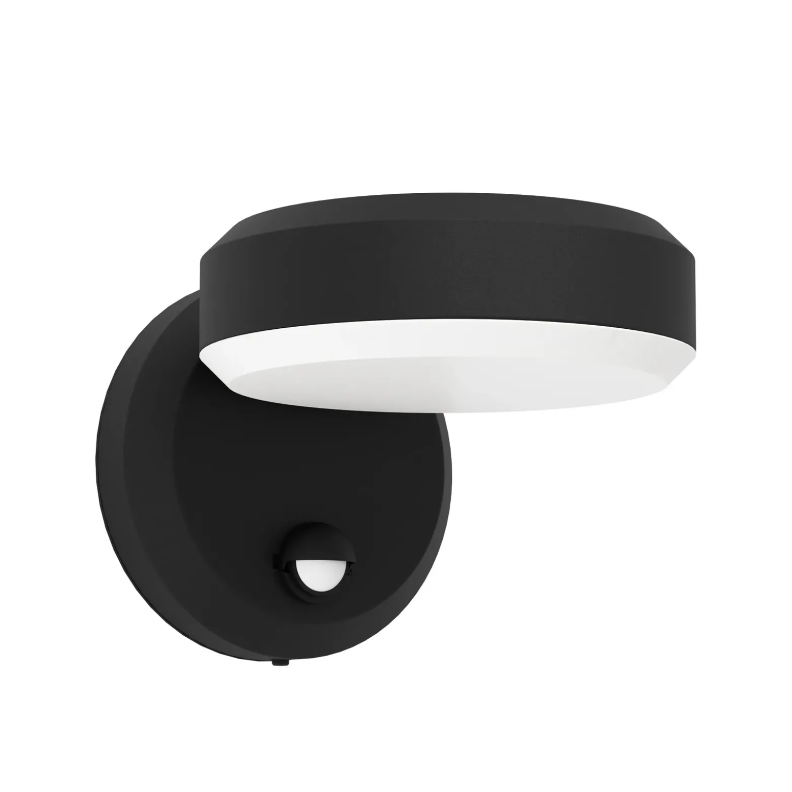 Aplique LED para exterior Fornaci, negra, 16 cm de ancho, con sensor