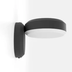 Aplique LED para exterior Fornaci, negra, 16 cm de ancho, metal