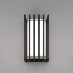 Aplique LED para exterior Genovese, negro, altura 24 cm, con sensor