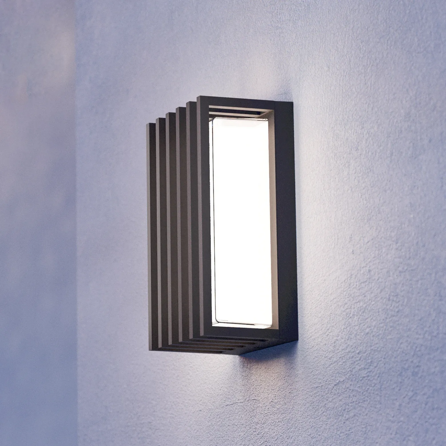 Aplique LED para exterior Genovese, negro, altura 24 cm, metal