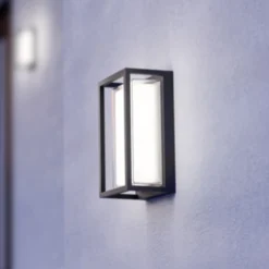 Aplique LED para exterior GENOVESE de EGLO, negro, 24 cm, IP65, CCT
