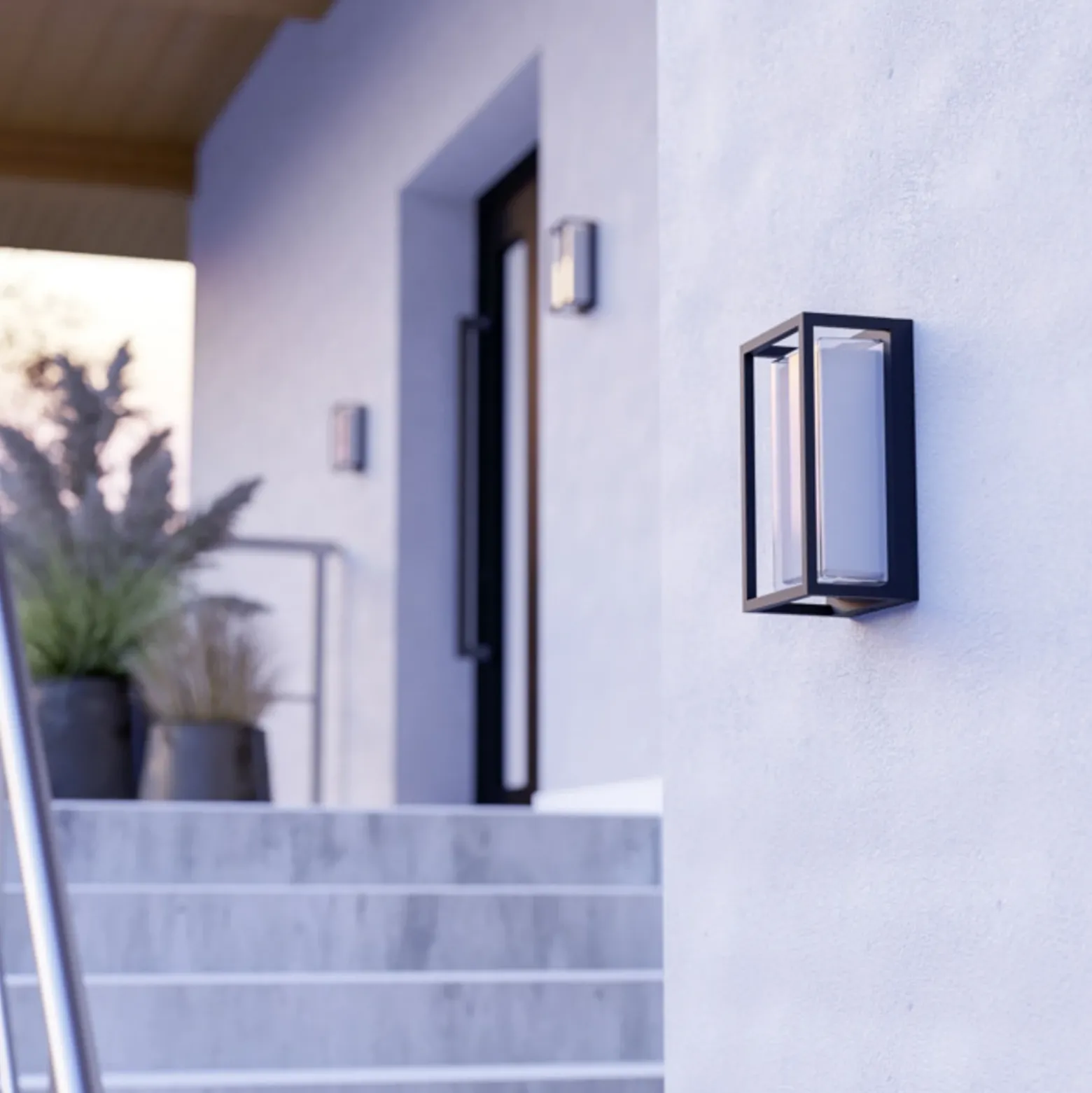 Aplique LED para exterior GENOVESE de EGLO, negro, 24 cm, IP65, CCT