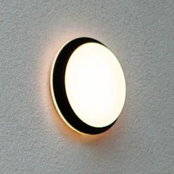 Aplique LED para exterior Goleta, negro, forma variable, CCT