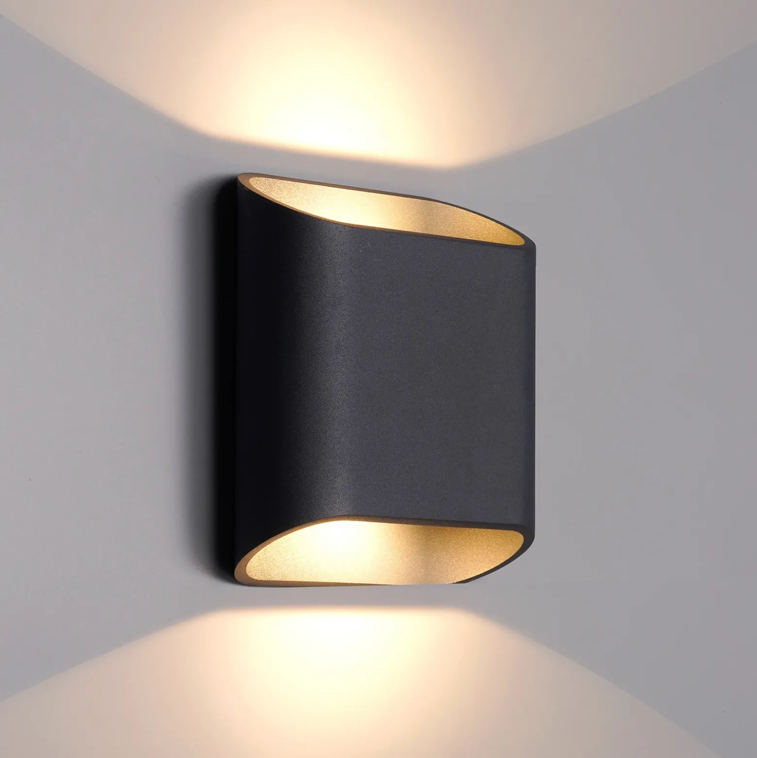 Aplique LED para exterior, grafito, up & down, CCT, atenuable, aluminio