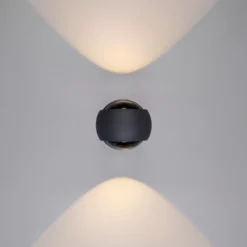 Aplique LED para exterior, grafito, up & down, CCT, atenuable, aluminio