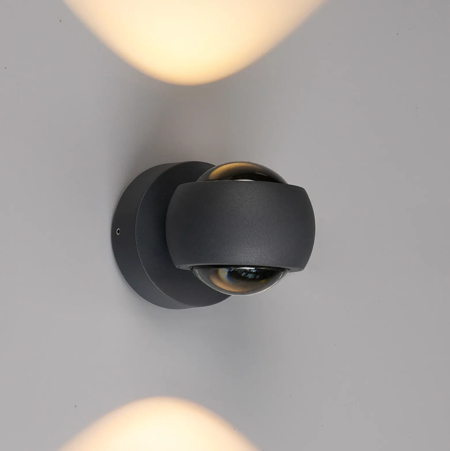 Aplique LED para exterior, grafito, up & down, CCT, atenuable, aluminio