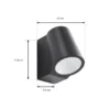 Aplique LED para exterior Illuvia de Lindby, negro mate, IP54