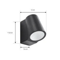 Aplique LED para exterior Illuvia de Lindby, negro mate, IP54