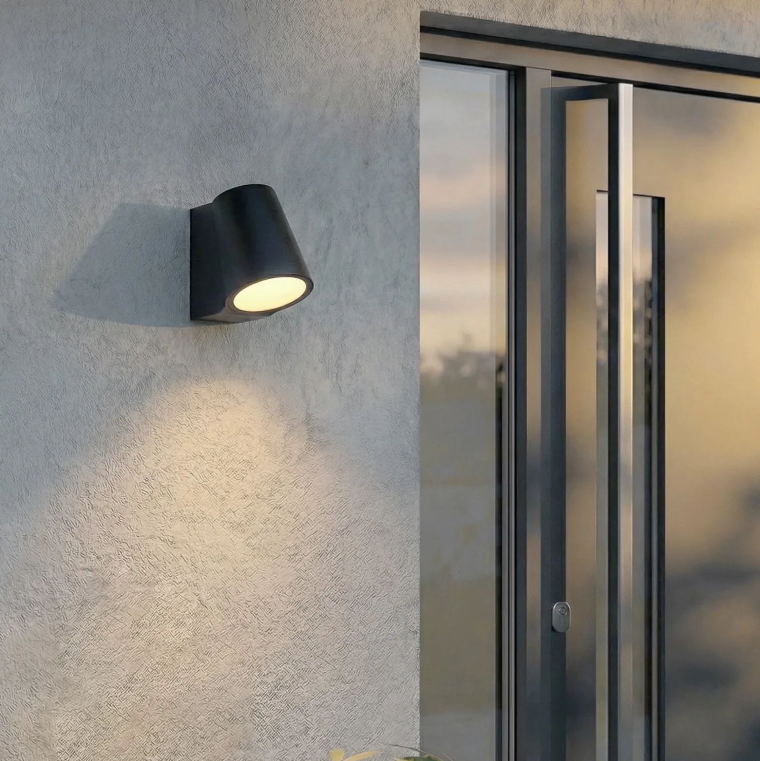 Aplique LED para exterior Illuvia de Lindby, negro mate, IP54