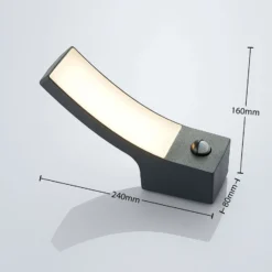 Aplique LED para exterior Ilvita de Lindby, sensor, antracita, IP54