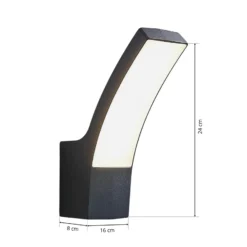 Aplique LED para exterior Ilvita de Lindby, antracita, metal, IP54