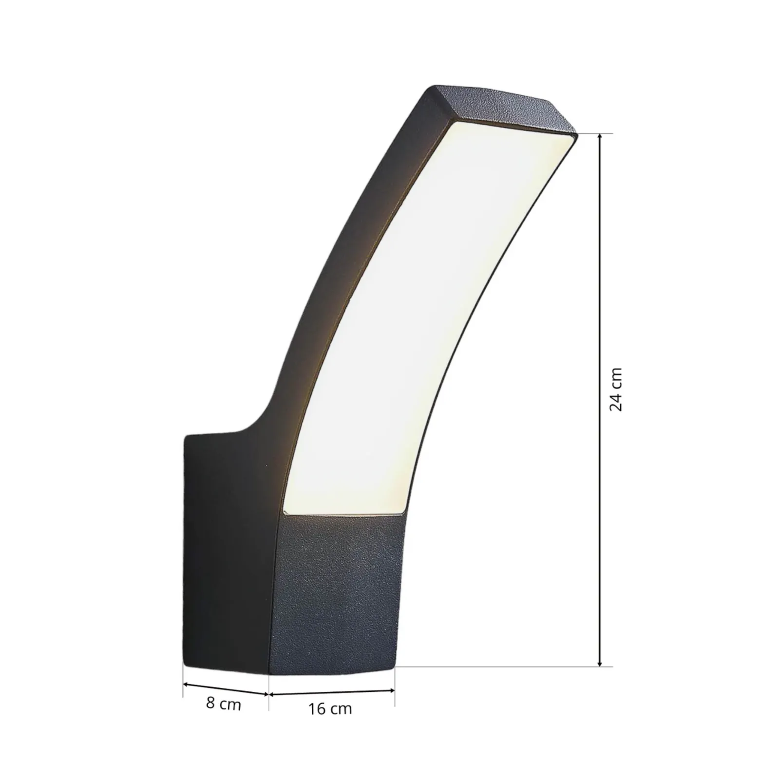Aplique LED para exterior Ilvita de Lindby, antracita, metal, IP54