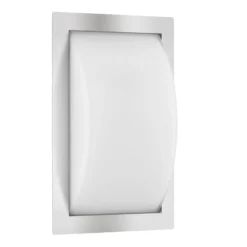 Aplique LED para exterior Ivett, acero inoxidable, sensor