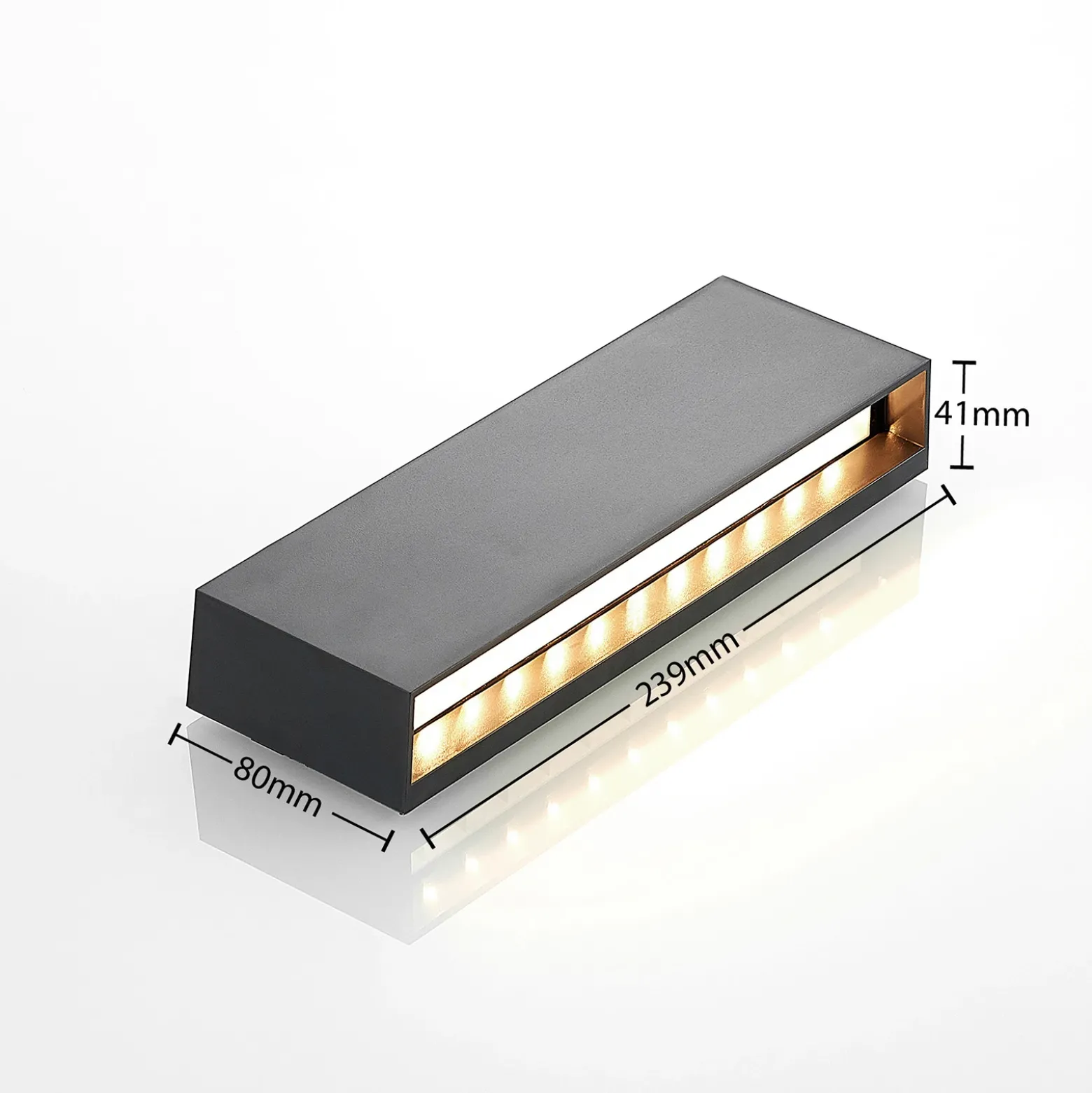 Aplique LED para exterior Jarte de Lindby, 24 cm, down, gris, IP65