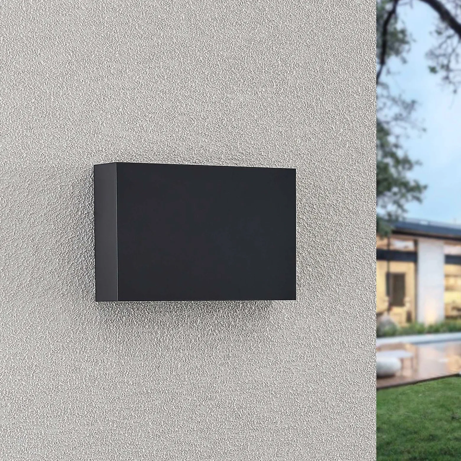 Aplique LED para exterior Jarte de Lindby, 20 cm, arriba/abajo, gris, IP65