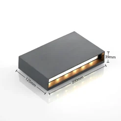 Aplique LED para exterior Jarte de Lindby, 20 cm, arriba/abajo, gris, IP65