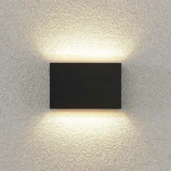 Aplique LED para exterior Jarte de Lindby, 20 cm, arriba/abajo, gris, IP65
