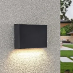 Aplique LED para exterior Jarte de Lindby, 20 cm, down, gris, IP65
