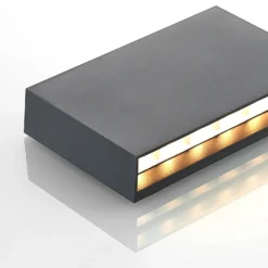Aplique LED para exterior Jarte de Lindby, 20 cm, down, gris, IP65