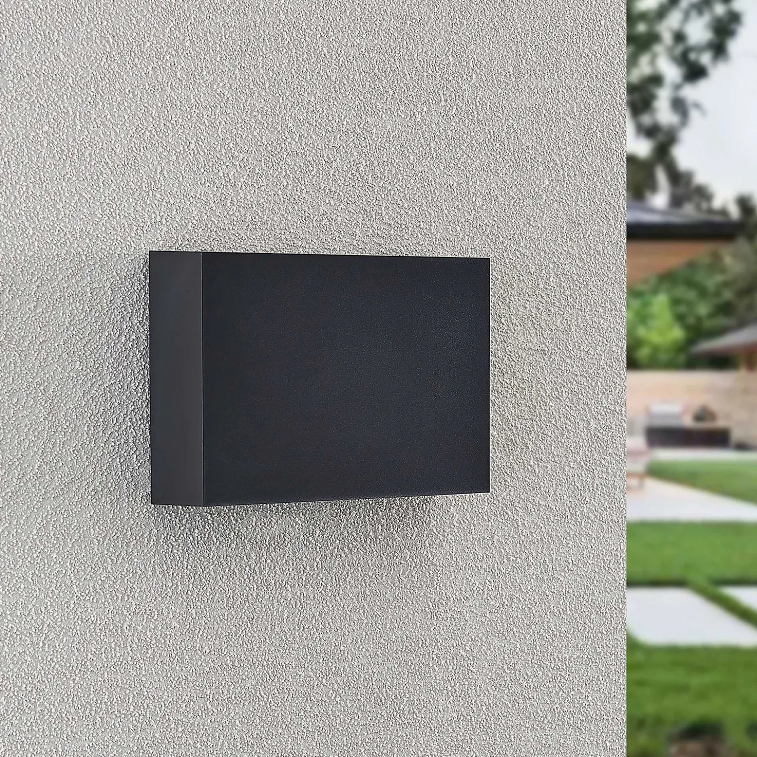 Aplique LED para exterior Jarte de Lindby, 20 cm, down, gris, IP65