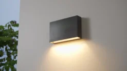 Aplique LED para exterior Jarte de Lindby, 20 cm, down, gris, IP65