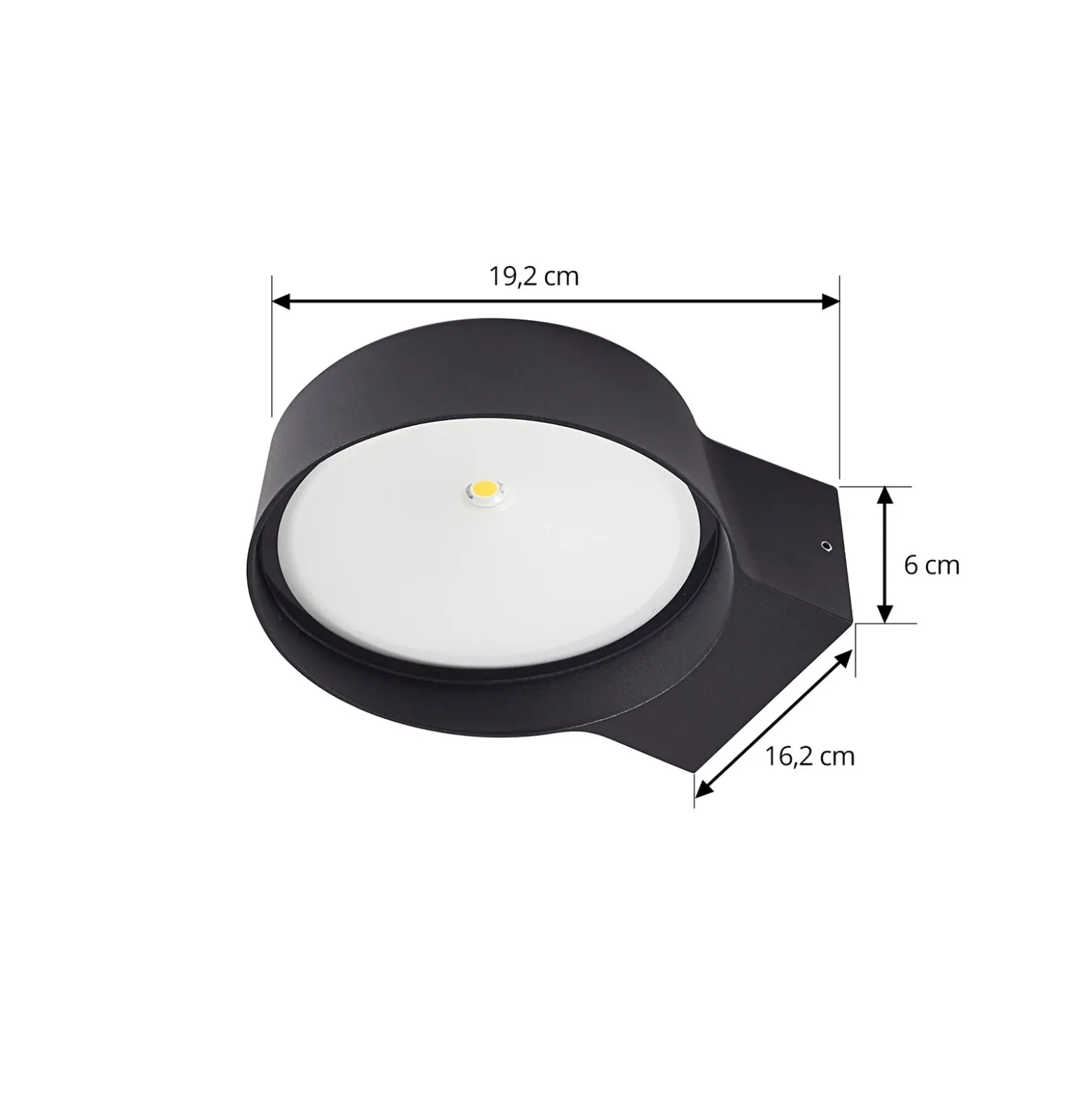 Aplique LED para exterior Jesiba de Lindby, antracita, aluminio, Ø 16 cm