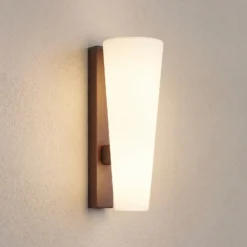 Aplique LED para exterior Jovra de Lucande, acero Corten, altura 32 cm