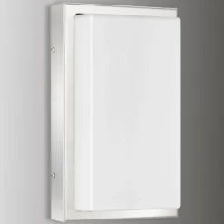 Aplique LED para exterior Julea, acero inoxidable, cristal, detector de