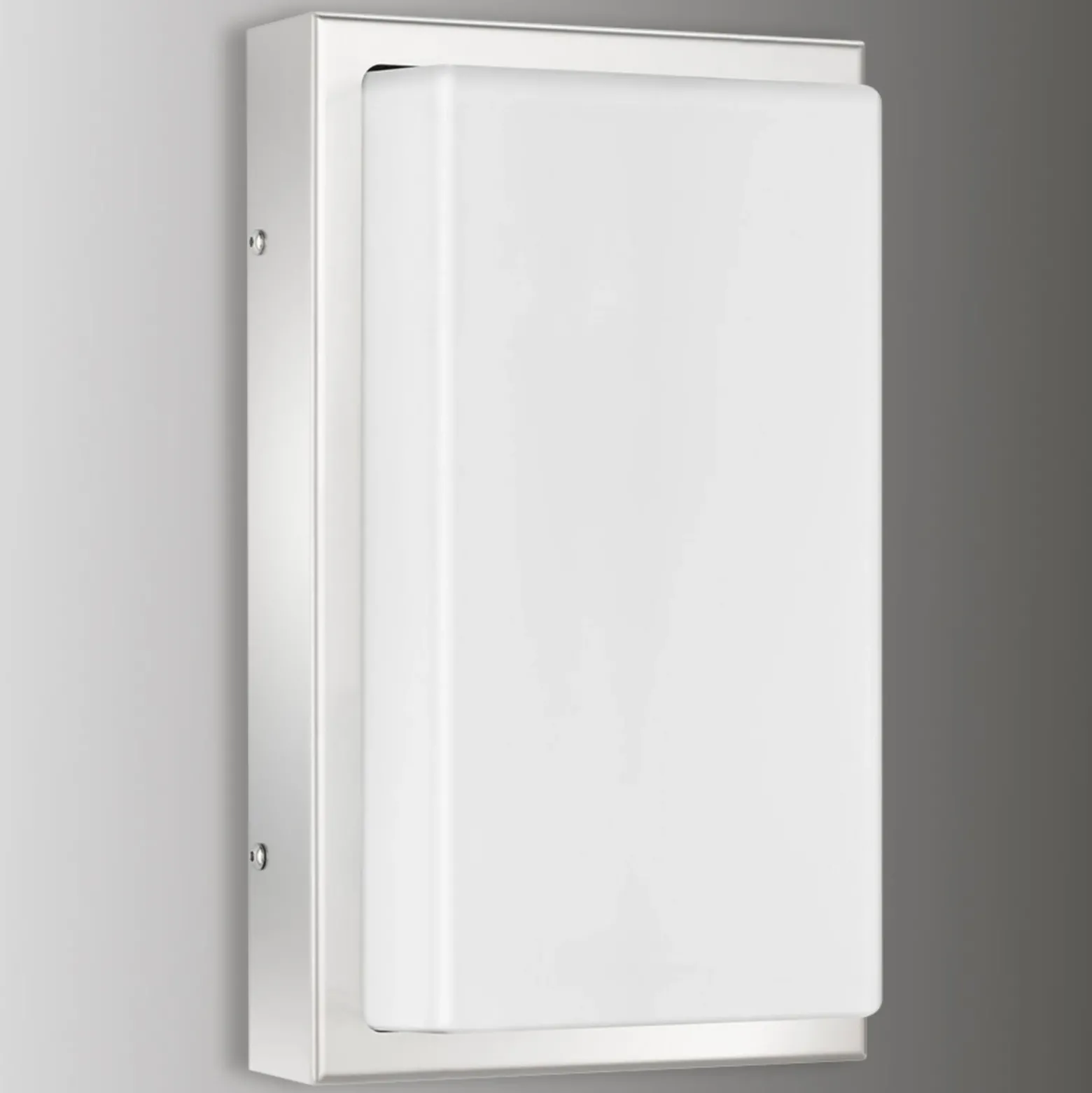 Aplique LED para exterior Julea, acero inoxidable, cristal, detector de