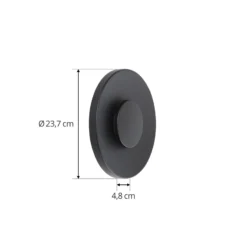 Aplique LED para exterior Kayana de Lucande, negro, aluminio, 24 cm