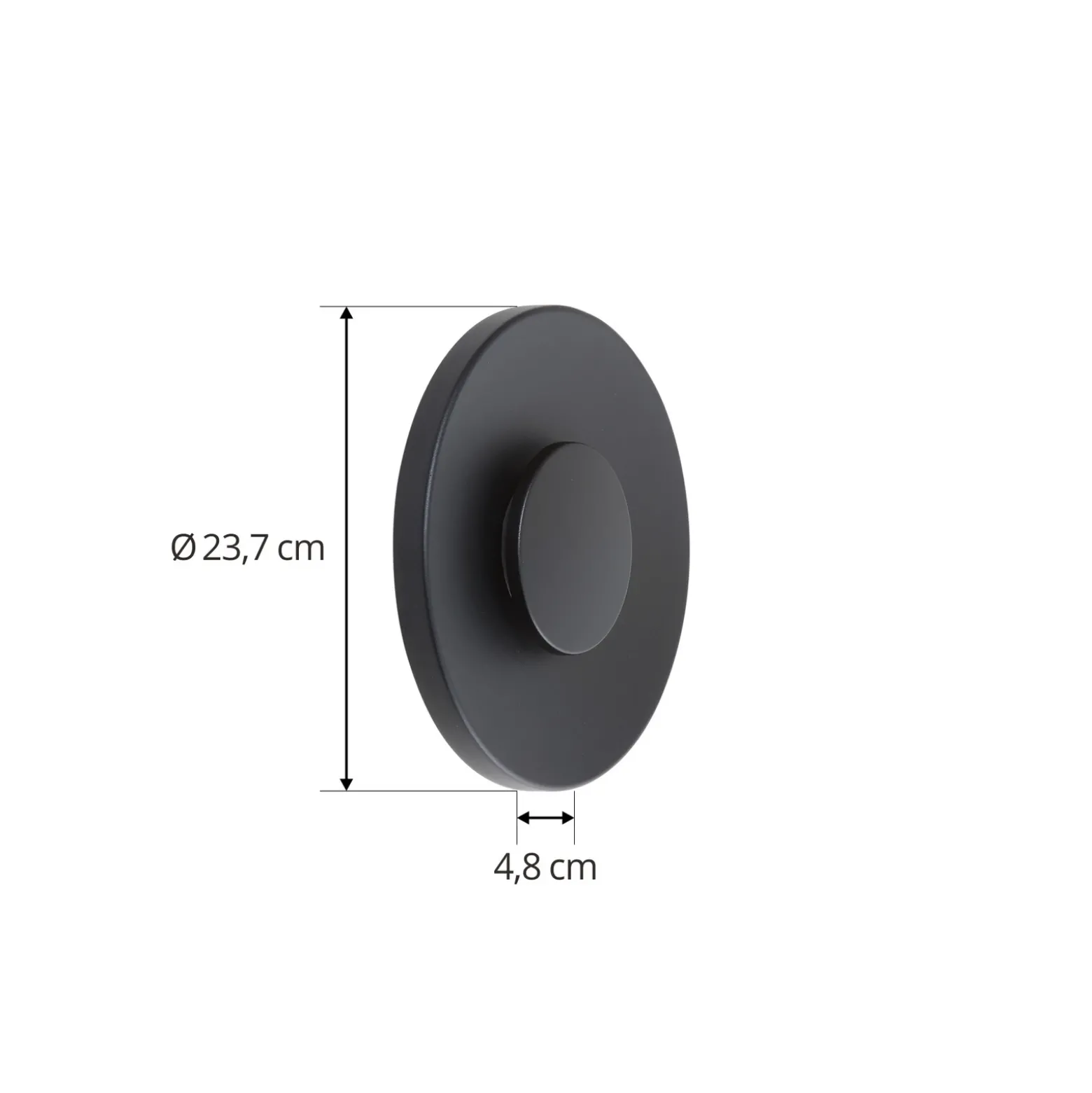 Aplique LED para exterior Kayana de Lucande, negro, aluminio, 24 cm