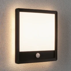 Aplique LED para exterior Lamina de Paulmann, negro, sensor, IP44