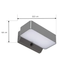 Aplique LED para exterior Lindby Fando, color antracita, con sensor, IP44