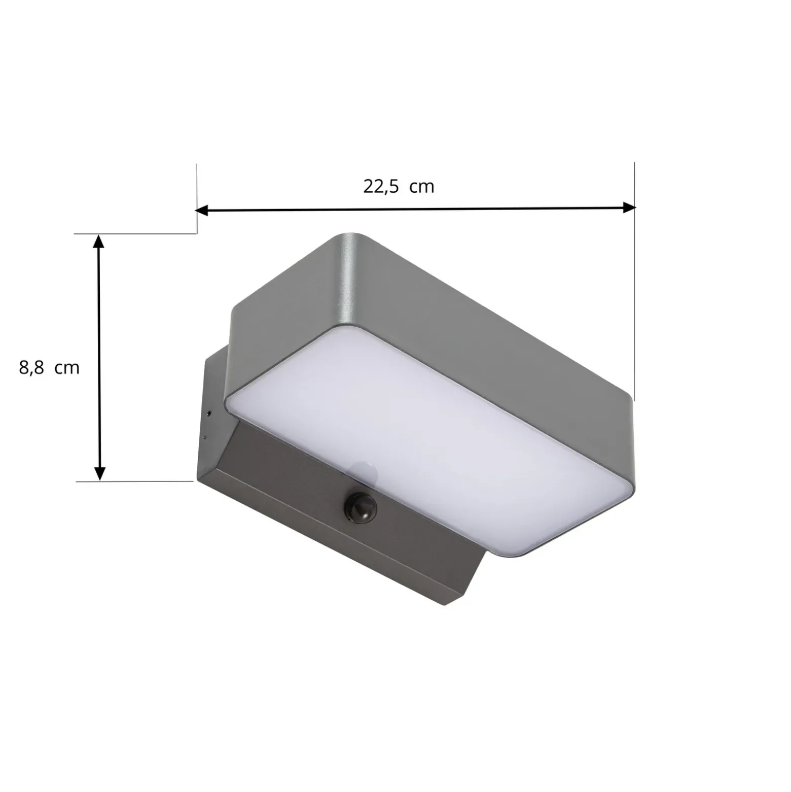 Aplique LED para exterior Lindby Fando, color antracita, con sensor, IP44