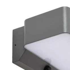 Aplique LED para exterior Lindby Fando, color antracita, con sensor, IP44