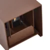 Aplique LED para exterior Lindby Nivar, angular, color óxido, 10 cm, IP54