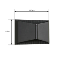 Aplique LED para exterior Lindby Anlira, negro, Up & down, IP65