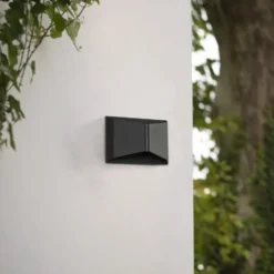 Aplique LED para exterior Lindby Anlira, negro, Up & down, IP65