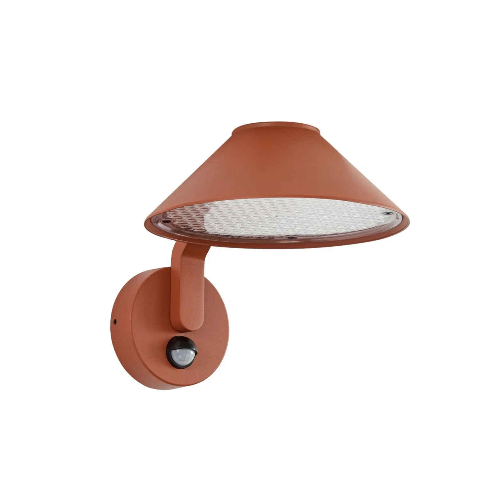 Aplique LED para exterior Lindby Capelo, color tierra, Ø 20 cm, con sensor